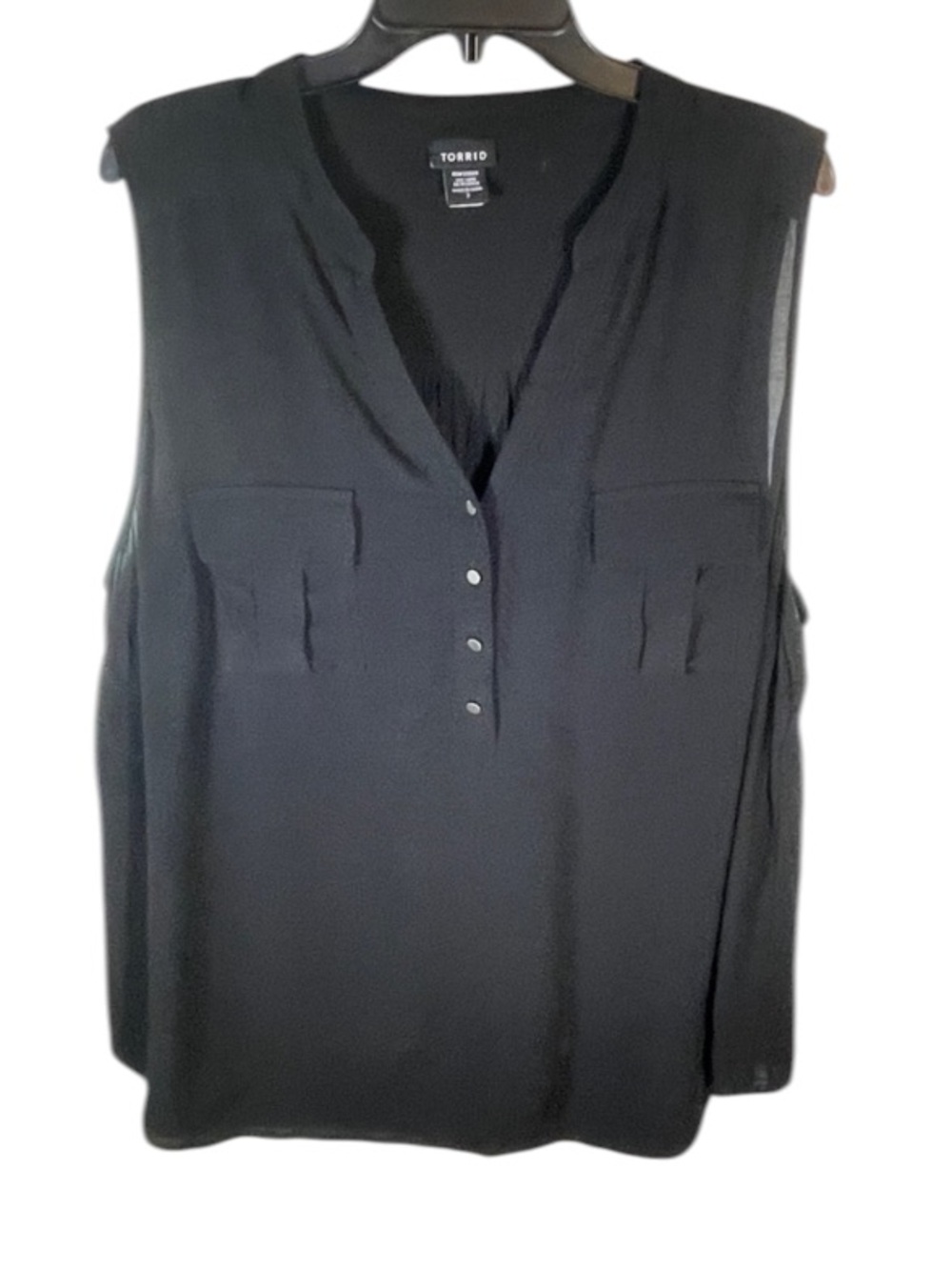 Torrid Pocket Detail Blouse in Black